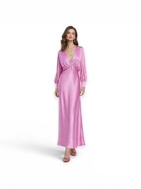 Zara Limited Edition Pink Satin Effect Midi Dress - XS, NWT